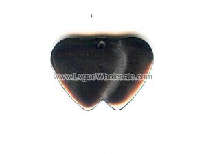 Hematite Charms Double Heart